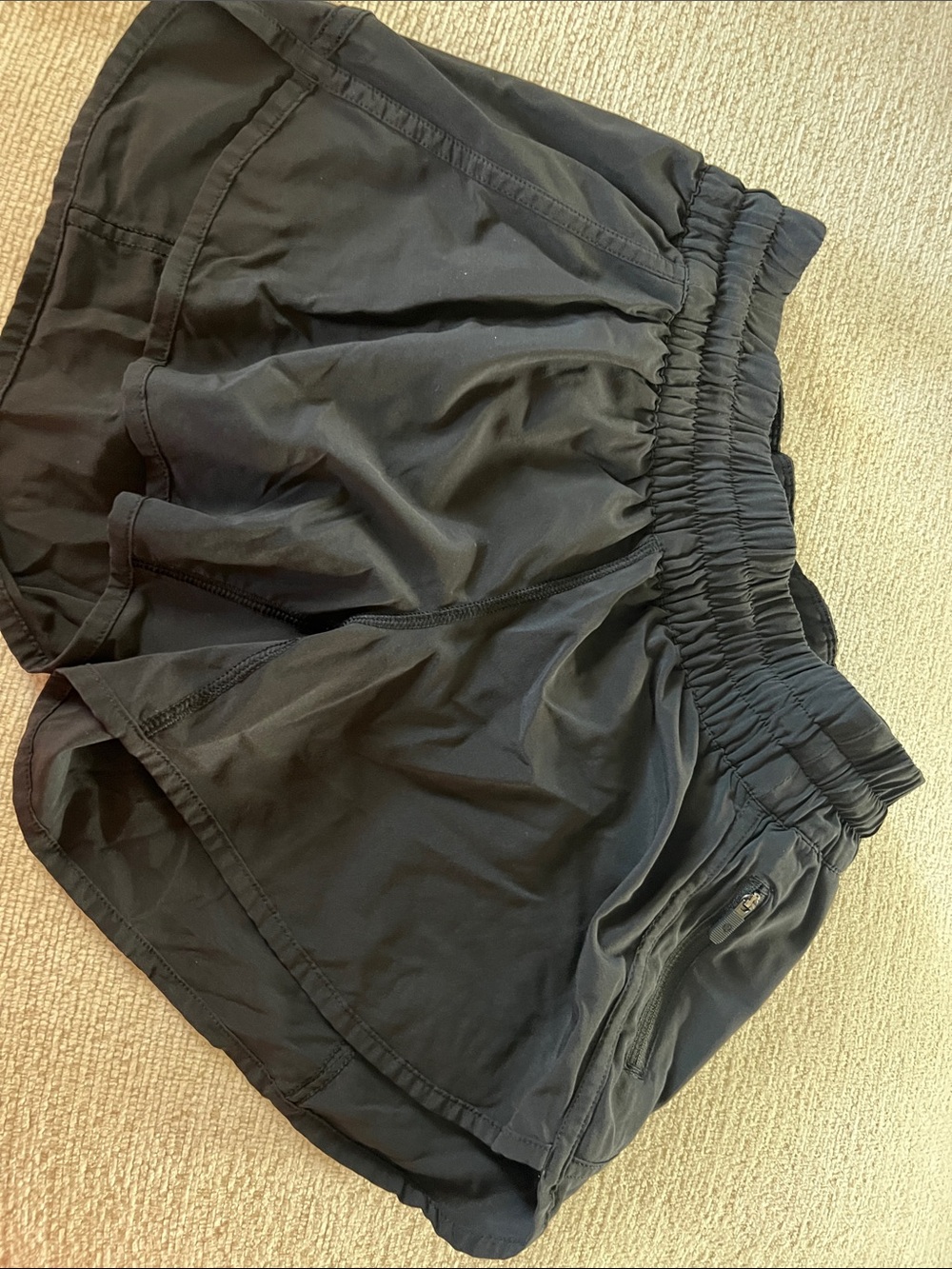 lululemon athletica Black Run/Train Elastic-Waist Athletic Shorts